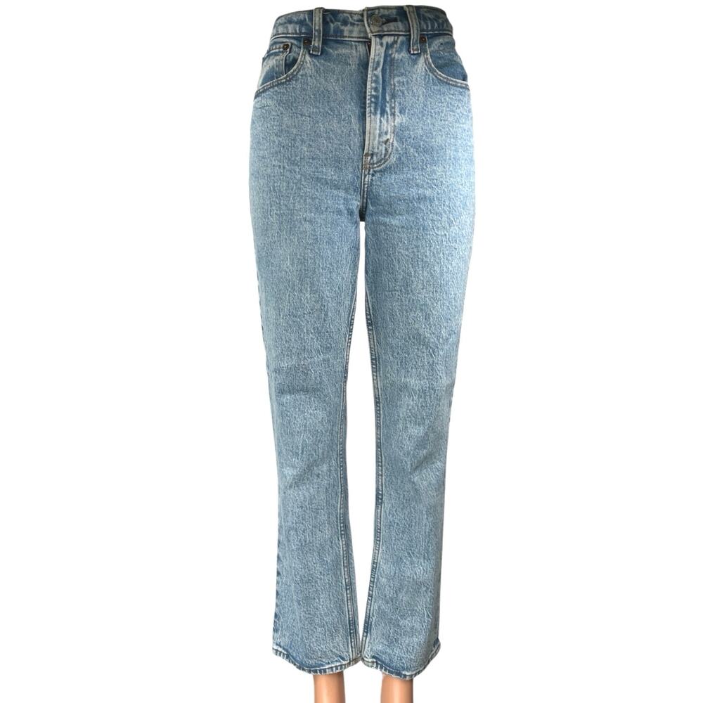 Abercrombie & Fitch The 90s Straight Ultra High Rise Blue Denim Jeans Size 24